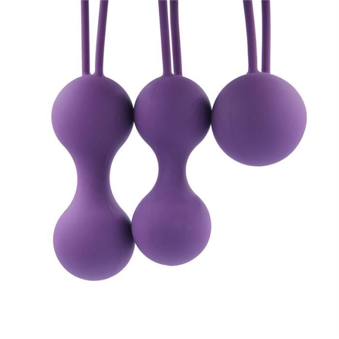Silicone haltère vaginale set shrinking ball balle intelligente trois pièces (emballage de sac en plastique violet)