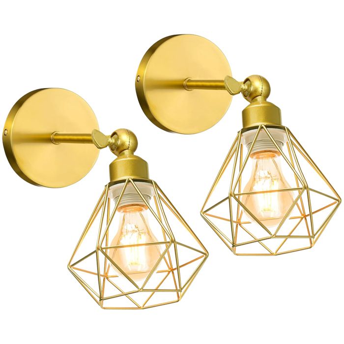Lot De 2 Appliques Murales Vintage En Bambou Tressé - Lampe Bohème E27 Pour Chambre, Salon Et Couloir