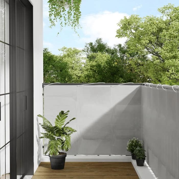 vidaXL Écran de Balcon Brise-vue de Jardin Écran de Protection Écran dIntimité Terrasse Extérieur Gris Clair 120x500 cm
