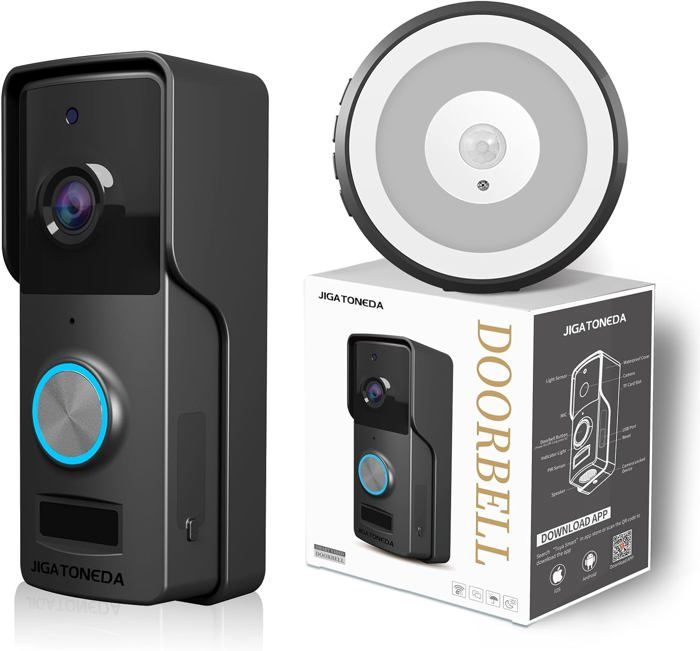 Sonnette Vidéo WiFi Avec Caméra HD 1080P - Blanche - Visiophone Connecté Pour Maison - Neuf