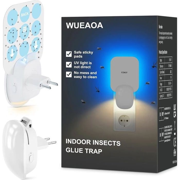 Lampe Anti-moustiques UV Rechargeable – Tue-mouche électrique Avec Capteur Crépuscule Et Veilleuse – Pour Intérieur Et Extérieur