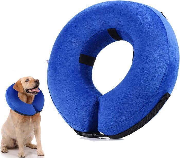 Meilleurs prix pour Collier Gonflable de Protection Rétablissement pour Chiens et Chats Collier de Récupération Souple pour Chien de Compagnie Bleu, L