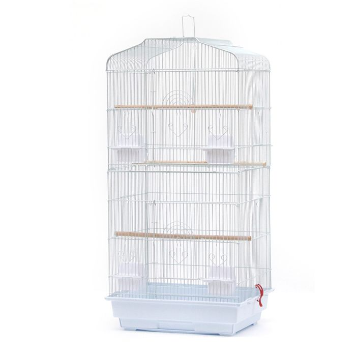 Comparer les prix de Cage Oiseaux Volière portable pour Perroquet , Calopsitte élégante et Canaries en Métal - ERROLVES - Blanc - 46*36*92 CM