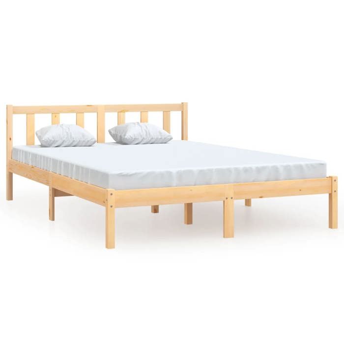 SALE 2025Cadre de lit - 2 places - bois massif 140x200 cm - Charge : 280 kg - CHILL66516