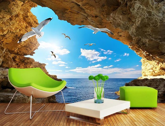Tapisserie Murale Tissu Tapisserie Murale 150x150 Cm - Paysage De Grotte Et Rivière - Décoration Bohème Pour Chambre Ou Salon - Polyester Jimmy Hendrix