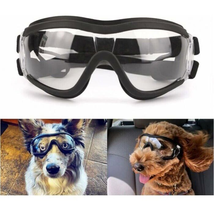 Comparer les prix de Lunettes de Chien Lunettes de Soleil pour Animaux de Compagnie Protection Oculaire Imperméable Coupe-Vent pour Chien de  Étiquette