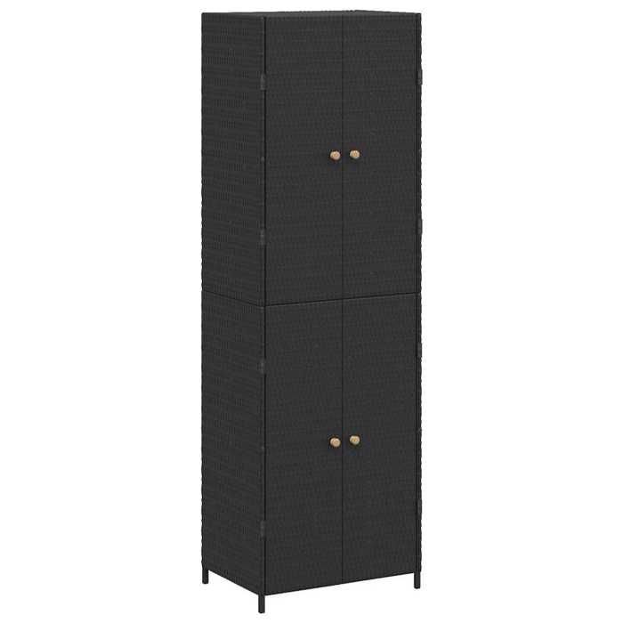 BONNIE®Armoire de rangement de jardin - Armoire Haute dExtérieur Noir 59x40x180 cm Résine tressée FR747477