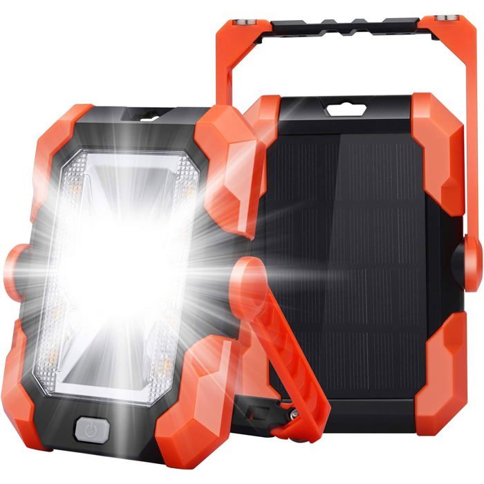 Projecteur LED Rechargeable Charge Solaire USB Projecteur Chantier Lumière Lampe de Travail Lanterne Portable avec 4 Modes Projecteur LED Rechargeable Charge Solaire USB Projecteur Chantier Lumière Lampe de Travail Lanterne Portable avec 4 Modes