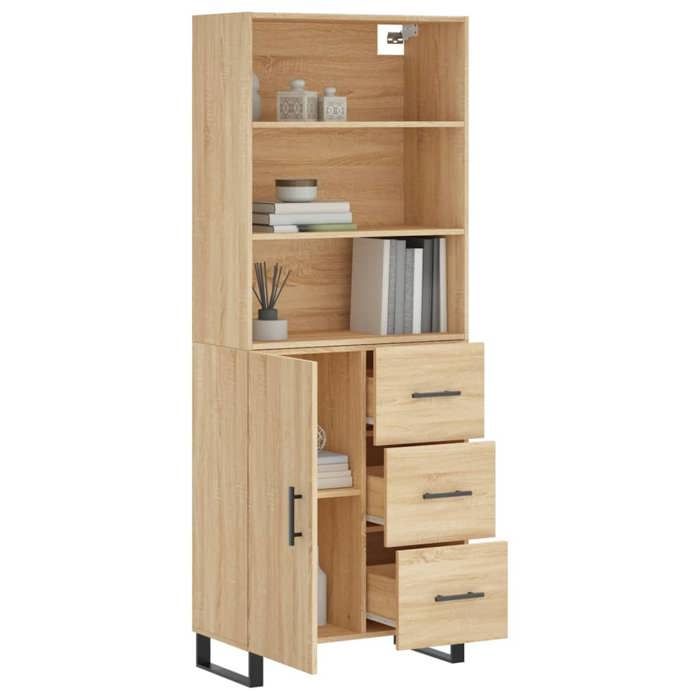 BEL-ACHAT* Buffe haut - Capacité généreuse - Cabinet Vaisselier Chêne sonoma 69 5x34x180 cm - Bois dingénierie Prom34632022