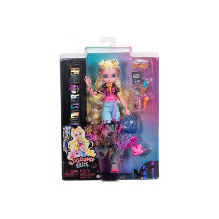 Monster High - Poupee Lagoona Blue mode animal Piranha et accessoires - Monstre creature Mer - Set Jouet Fille et Carte