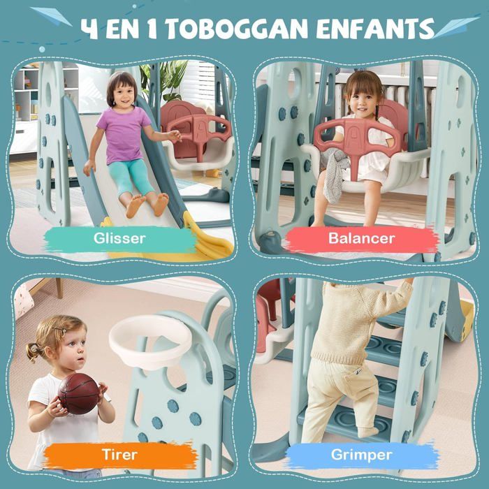 Ensemble Toboggan et Balançoire pour Tout-Petits avec Panier de Basket – www.littlehelper.co.uk Ensemble Toboggan et Balançoire pour Tout-Petits avec Panier de Basket – www.littlehelper.co.uk