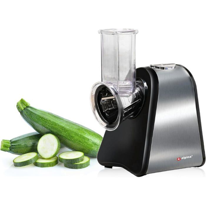 Mandoline Électrique Cuisine Coupe Légumes Multifonctions Hachoir Inox Tranchage Découpe & Râpe Argentée