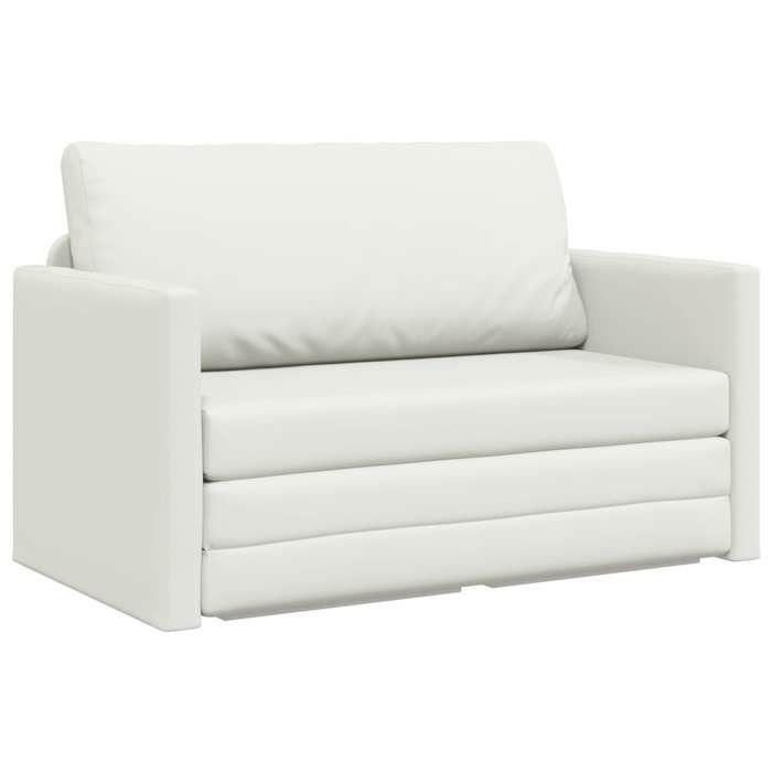 CANAPE CONVERTIBLE-SOFA SALON - Canapé-lit - Design ergonomique - Blanc 124x71x78cm Simili cuir @2878540
