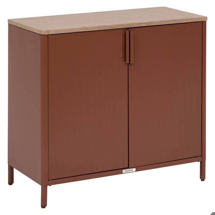 Buffet de jardin Ironia en acier galvanisé acajou - Hespéride Buffet de jardin Ironia en acier galvanisé acajou - Hespéride