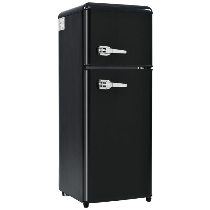 Bladez - Réfrigérateur combiné rétro 2 portes 92L congélateur 28L classe énergétique D température réglable - Noir