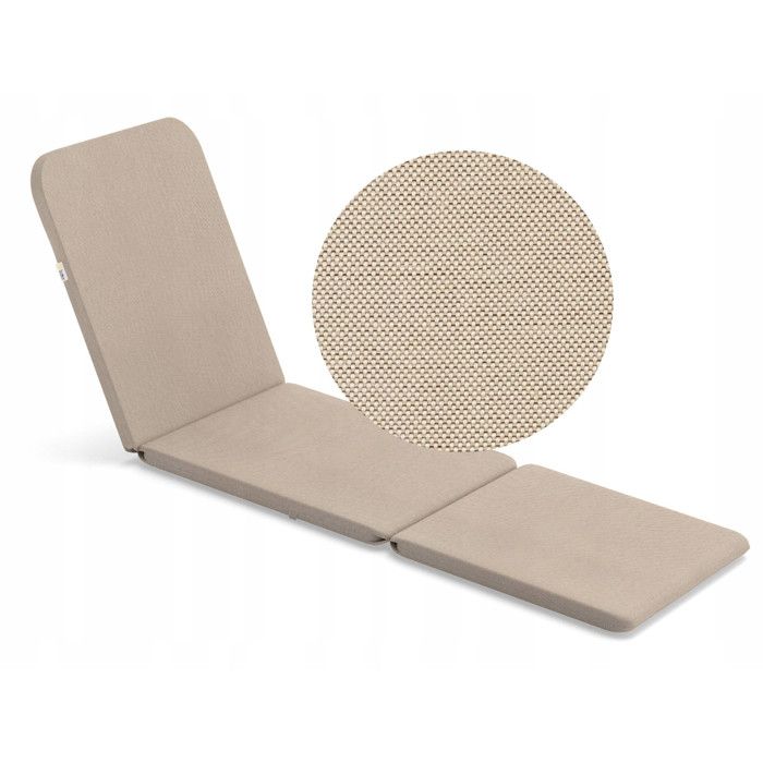 Bazkar Jaipur - Coussin pour chaise de jardin - Coussin pour chaise longue 190 x 60 cm - Hydrofuge - Beige