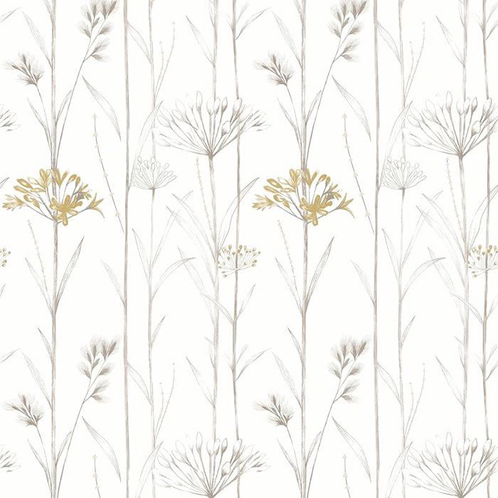 Papier peint autocollant - Motif : fleurs aquarelle feuilles et fleurs - 44 x 600 cm - Film 44 x 600 cm Schéma 05