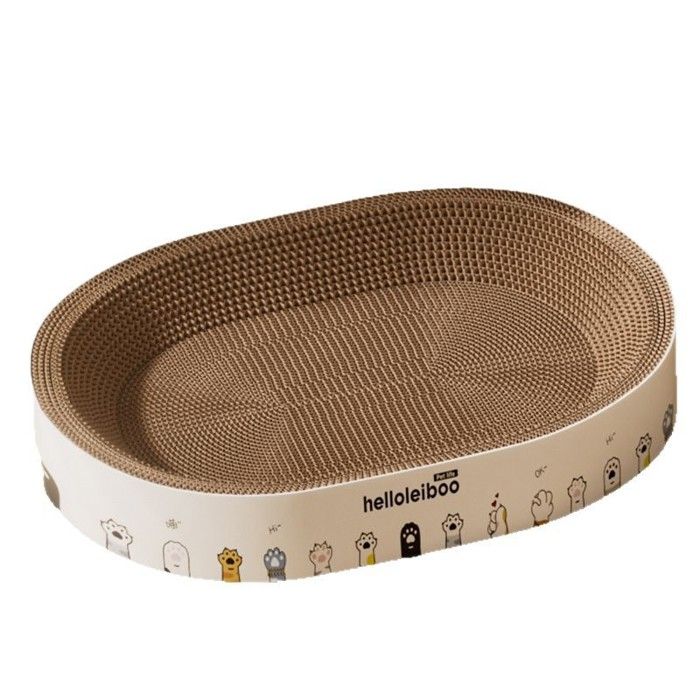 Griffoir Chat Panier 2-en-1 Carton Ondulé Haute Densité 45x30x10cm - Grattoir Oval Ergonomique Lit Repos Félin