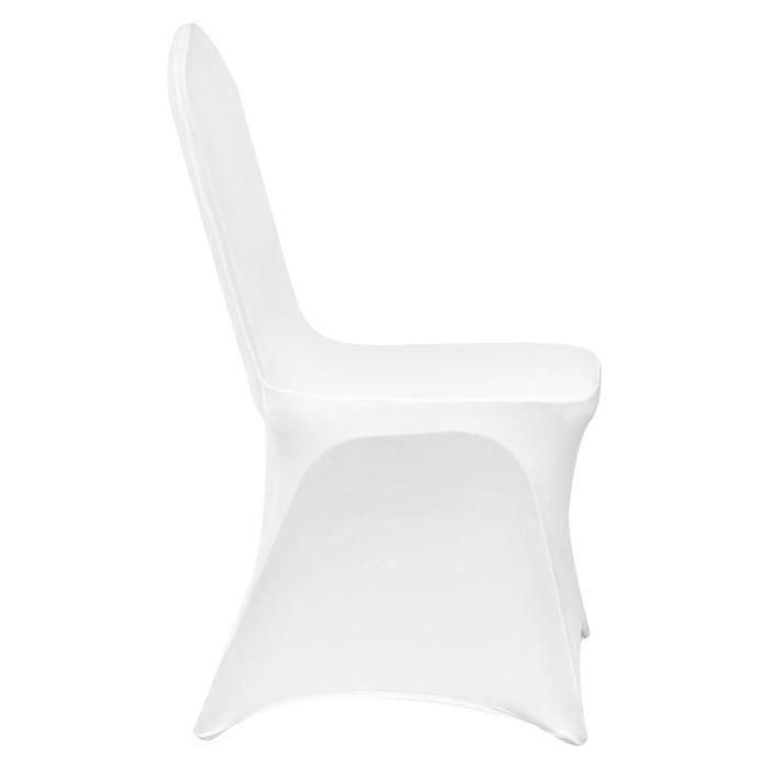 Luscriate - Housses de Chaise Extensible 50 Pièces Couverture de Chaise Blanche pour Chaises sans Bras en Polyester