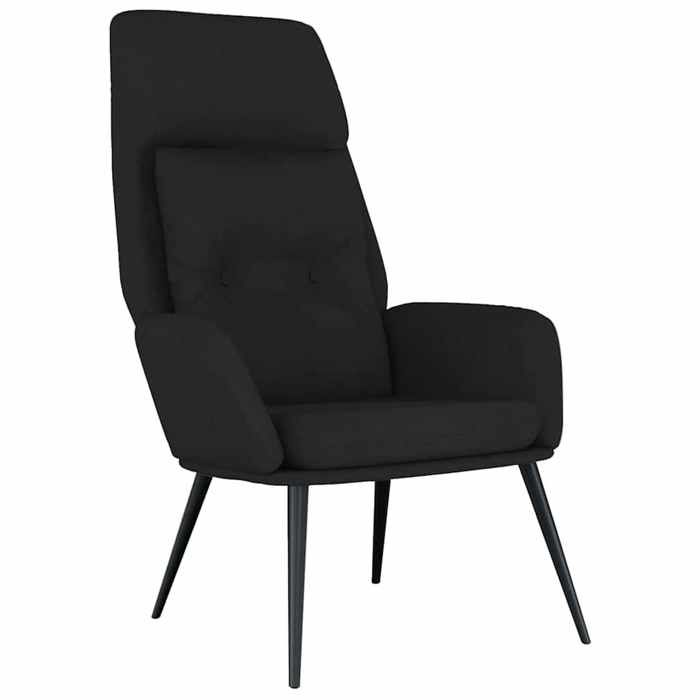 NEW Chaise de relaxation Noir Similicuir daim légère et confortable_44366