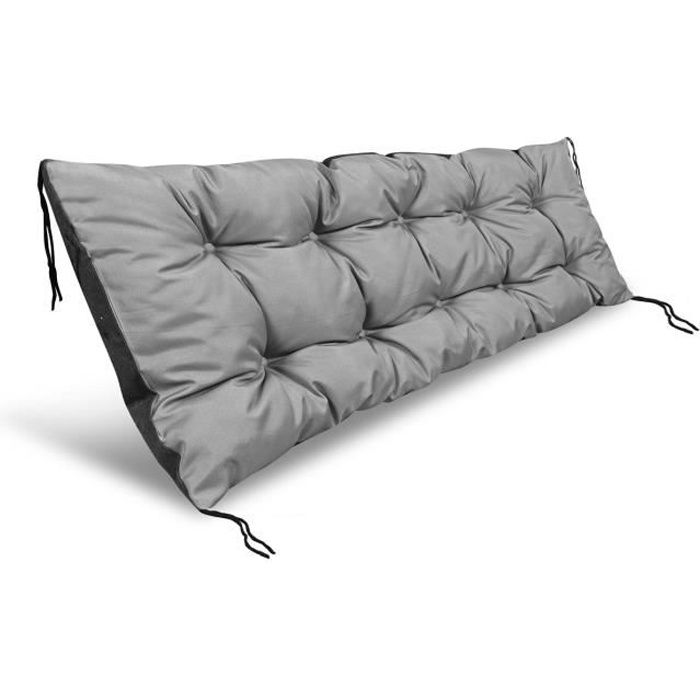 Coussin imperméable de dossier de banc deuropallettes en gris foncé Coussin de jardin taille S - 120x40cm