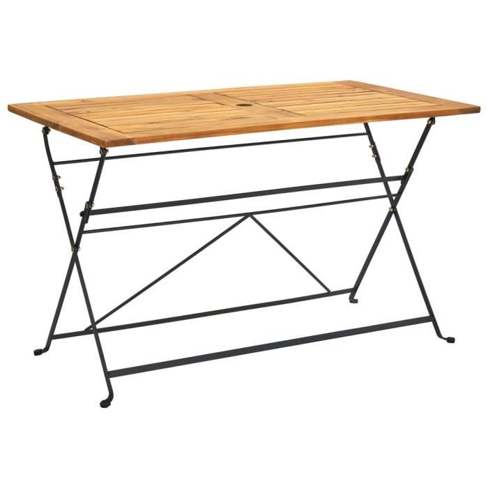 Table pliable de jardin 120x70x74 cm Bois dacacia massif-AKO7802103904116