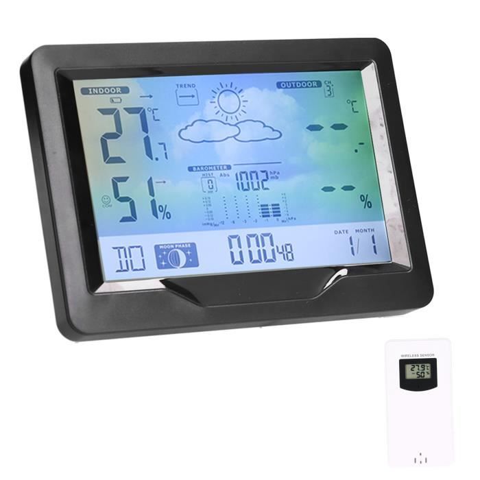 Thermomètre Hygromètre électronique Sans Fil Meichoon - Écran Tactile Rond, Intérieur/extérieur, UD02 Rouge