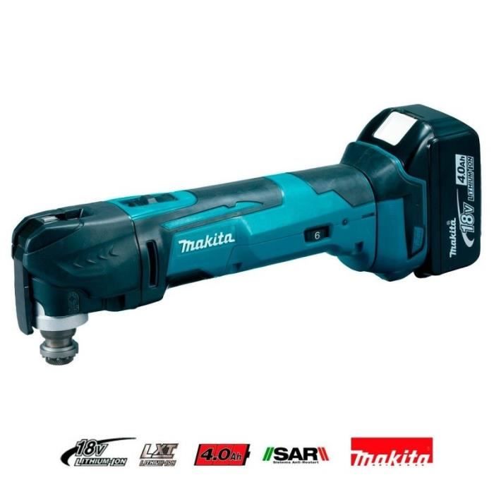 Outil multifonctionnel oscillant Makita LXT 18V 40Ah Batterie 3° 15000 toursmin