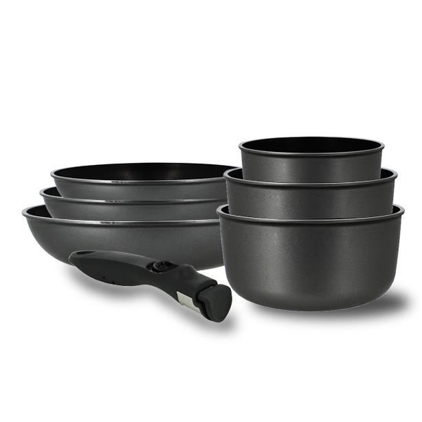 MENASTYL SET 8 PIÈCES ALU FRANCE INDUCTION POÊLE CASSEROLE AVEC