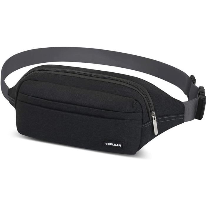 Dww- Noir Sacs Banane Running, Ceinture De Course Avec Sangle Lastique Rglable Sport Sac Ceinture Banane Etanche Pour Sport Voyage Cyclisme Marche