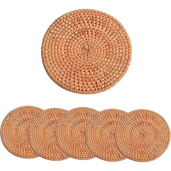 Sets De Table Ronds En Rotin ,Lot De 6 Sets De Table En Rotin Tissé À ...