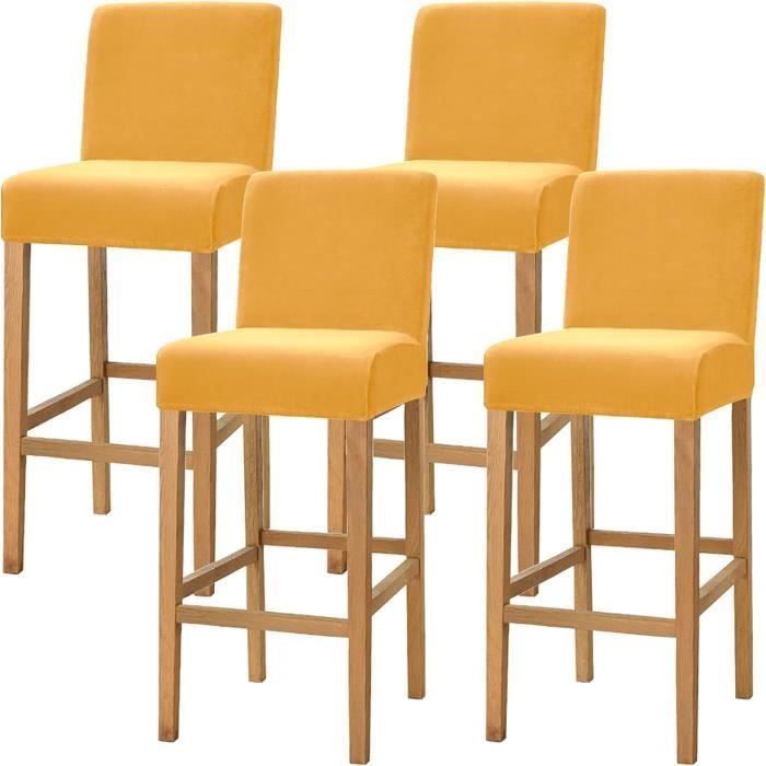 Housses De Tabouret De Bar Extensibles Avec Dossier - Lot De 2, Noir, Lavables - 11