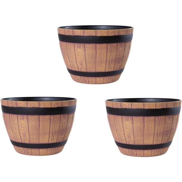 Cache-pots Auto-irrigants 2 Pièces - 20,3x12,7x17,8 Cm, Réservoir Intégré, Système D'arrosage Automatique, Noir-marron - 12