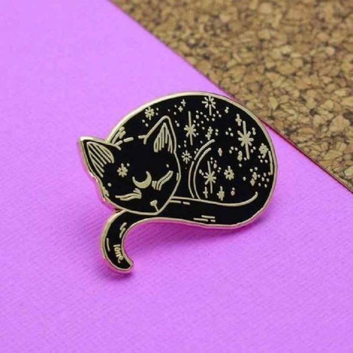 Chat Mystique Or Email Broche Sorciere Chat Noir Broche Badge Dark Punk Ami Bijoux Broches Cadeau Or Achat Vente Broche Chat Mystique Or Email Broche