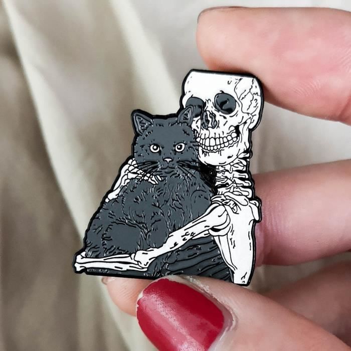 Scarica Gratis Images Bijoux Droles Chat Et Crane Email Doux Badge Mignonne Revers dernière par