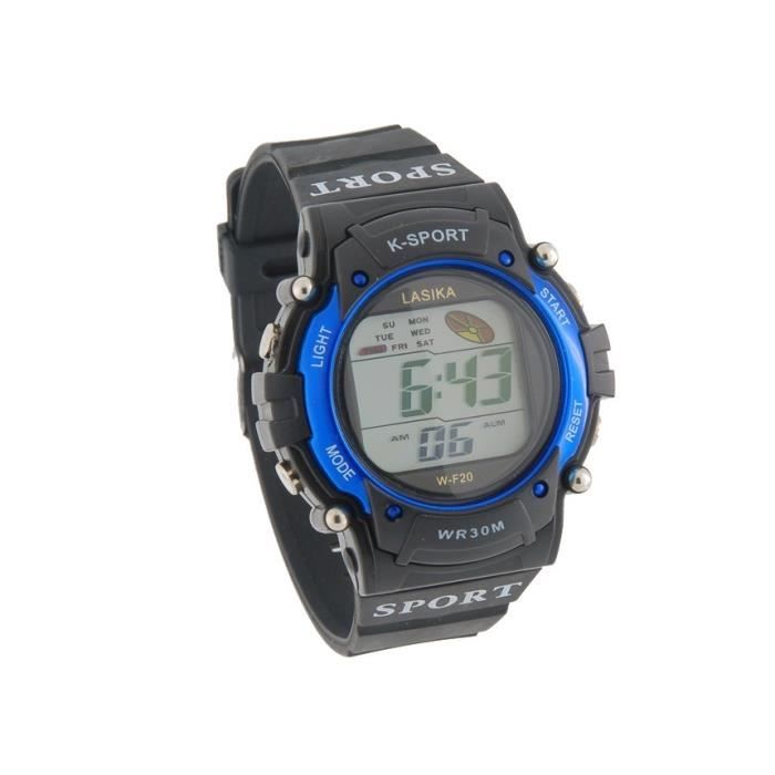 Montre Sport Numérique étanche 10 ATM - 100 Mètres, Chronomètre, Réveil, Rétroéclairage, Pour Natation Et Plongée - 5