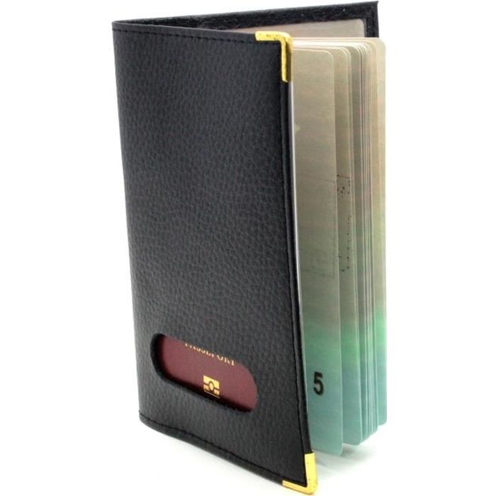 Lot De 2 Étuis Pour Passeport BRISKORE En Cuir Synthétique - Noir Et Blanc - 14.2 X 10 Cm