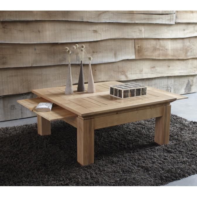 Table Basse Carree Chene Massif Stockholm 90cm Achat Vente