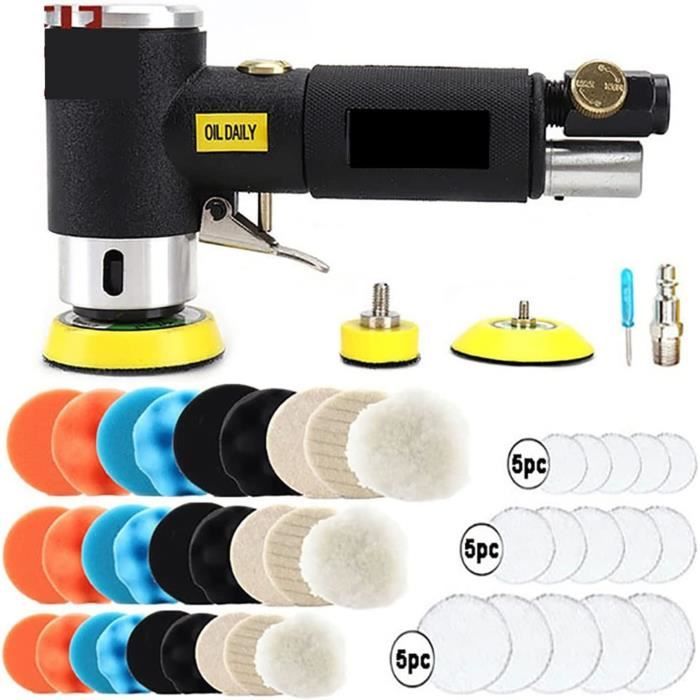 Weytoll Kit Broyeur Pneumatique Mini 1/4" - Polisseuse Droite 25000 Tr/min Avec Échappement Arrière Et Pinces 6mm/3mm
