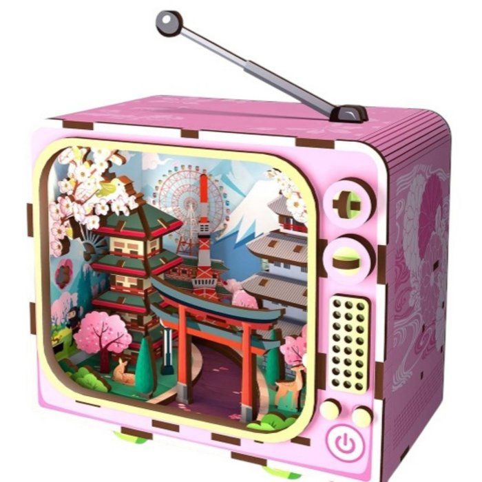 Book Nook - Kit DIY à construire Maquette 3D Serre Livre - TV Fuji - 125 x 8 x 13 cm