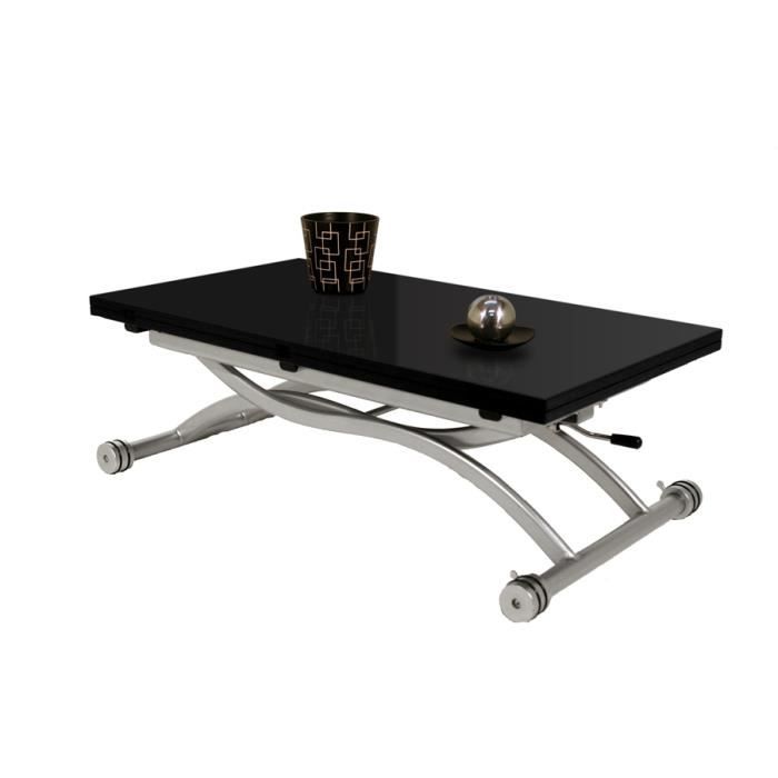 Table Basse Relevable Mirage Dessus Verre Noir Achat Vente