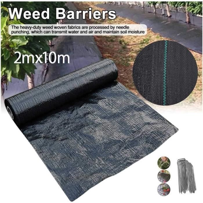Toile Anti Mauvaises Herbes WERKA PRO 200 G/m² 2x25m - Protection Durable Et Écologique Pour Jardin Et Potager