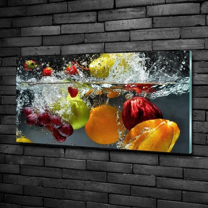 Tulup Tableau sur Verre 5 pi/èces Art Mural 170x100cm Impression Image Verre Tremp/é D/écoration Murale Tableau Peinture Murale Cadre Triptyque Polyptyque arbres Palm sur Bora Bora