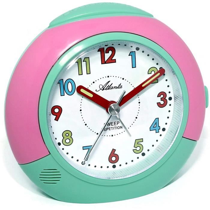 Radios Reveils Atlanta Reveil Pour Enfant Rose Fille Analogique Sans Tic Tac Horloge Enfants Lumiere Snooze 1708 6 3364 Cdiscount Tv Son Photo