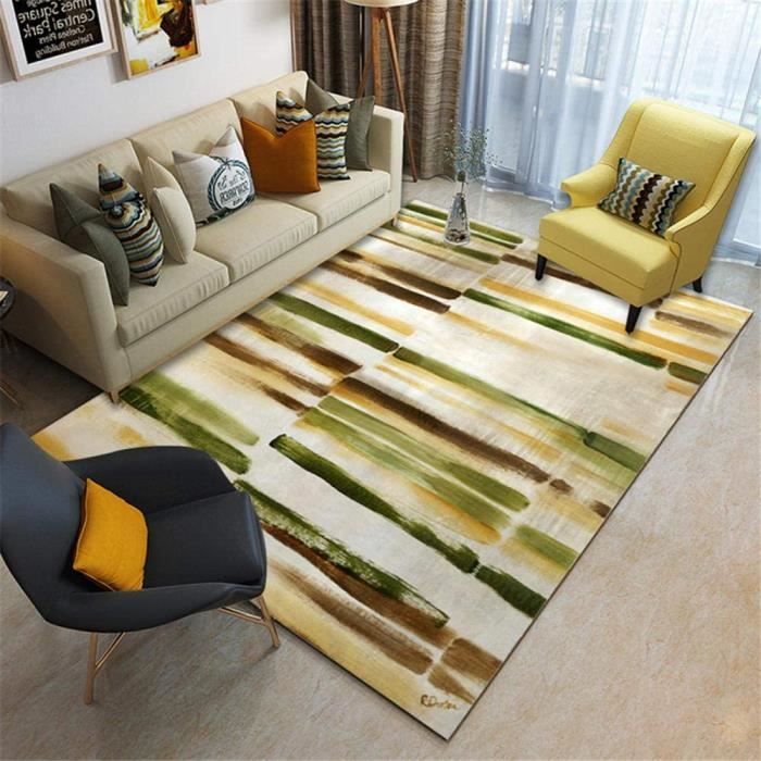 Deco Chambre Ado Fille Salon Tapis Marron Vert Cristal Velvet Marche Confortablement Decoration Chambre Bebe Fille Anti Derapant3 Cdiscount Maison