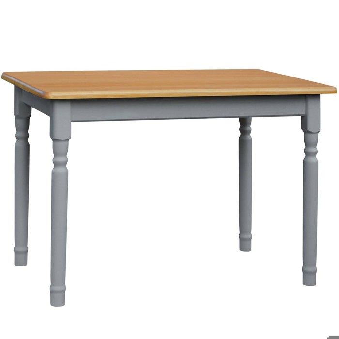 Table 110 x 60 cm BLANC/AUNE rectangulaire pour cuisine ou salle à manger