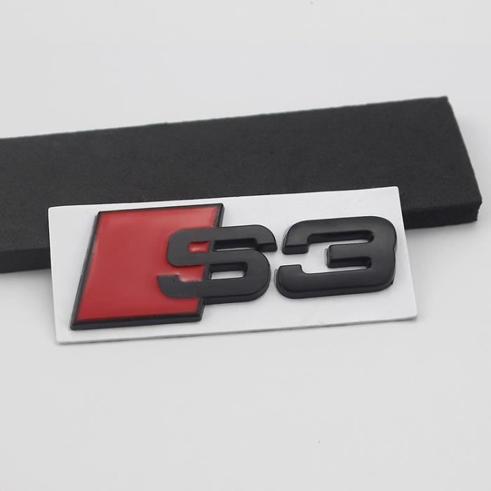 BUQWER- 1PCS Logo S3 Noir Chromé Coffre Arrière Sticker Autocollant Emblème Badge Voiture Décoratio pour Audi
