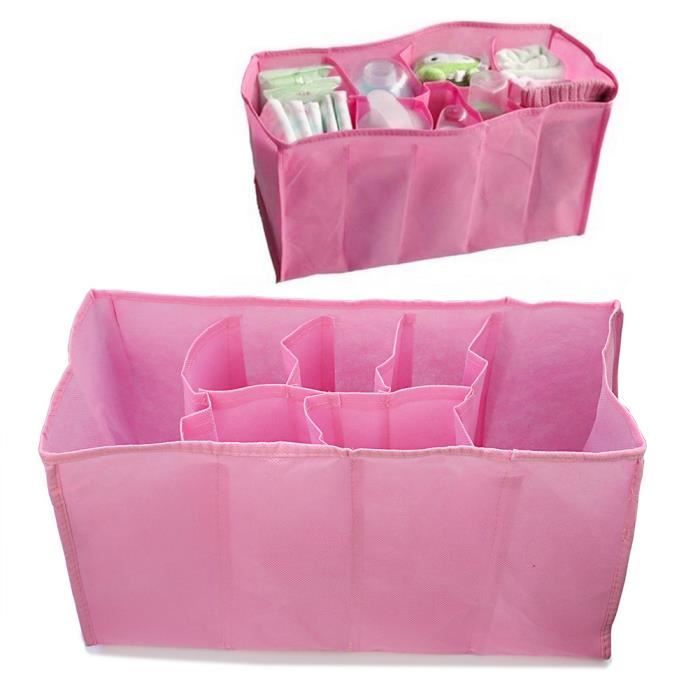 Rangement Sac Stockage Organisateur pr Culotte Bouteille Couches B/éb/é Rose Tissu