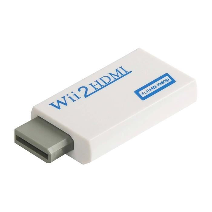 Adaptateur Wii vers HDMI Full HD 1080P vidéo 3.5mm Sortie audio pour  moniteur HDTV Blanc - Cdiscount Informatique