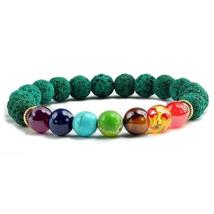 Bracelet Perles Fluorite Naturelle – Fait Main – Taille Sur Mesure – Pour Homme Et Femme